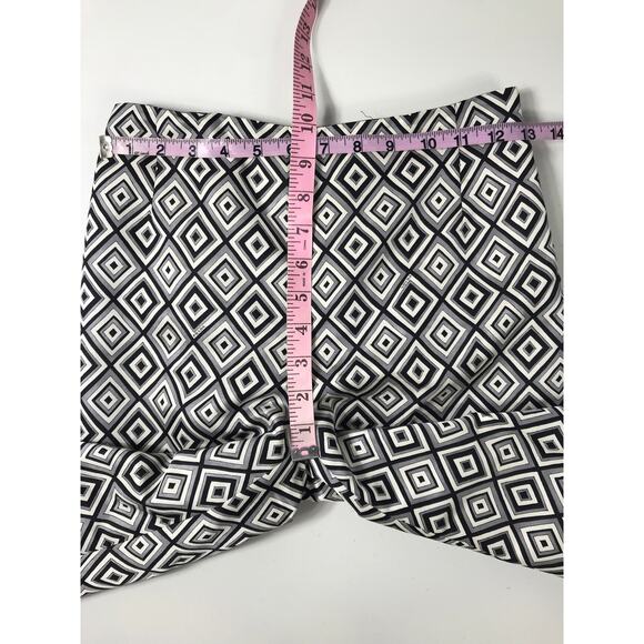 Prada Women's 36 Pants Diamond Pattern Wool Silk Blend Office Monochrome - Picture 11 of 12